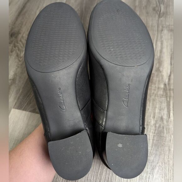 Clarks Linnae Walk Black leather block heel comfort strappy Mary Janes 9 - Picture 9 of 9